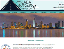 Tablet Screenshot of abarecovery.com